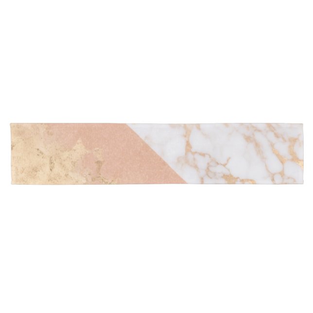 Peachy Marble Elegance Short Table Runner (Horizontal)
