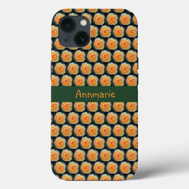 Peachy Orange Garden Rose Flower Case-Mate iPhone Case (Back)