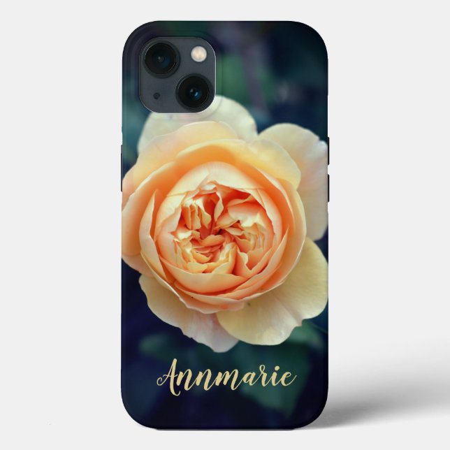 Peachy Orange Garden Rose Flower Personalised Case-Mate iPhone Case (Back)