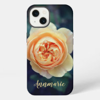 Peachy Orange Garden Rose Flower Personalised