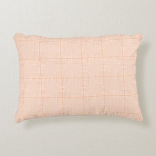 Peachy Orange Light Pink Small Motif Pattern Decorative Cushion