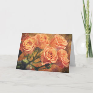 Peachy Orange Roses Scripture Card Psalm 33:1