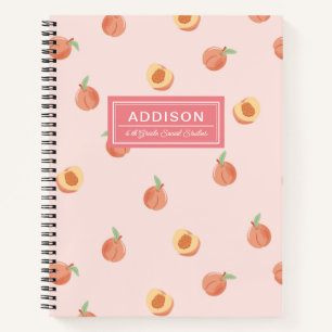 Peachy Peach School Spiral Notebook
