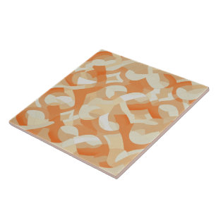 Peachy Petals Apricot Blossom Kaleidoscope Tile