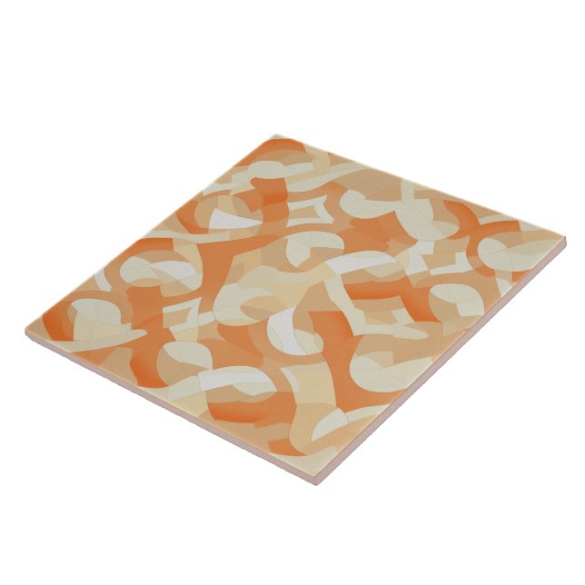 Peachy Petals Apricot Blossom Kaleidoscope Tile (Side)