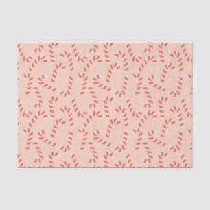 Peachy Pink Christmas Candy Canes Tissue Paper