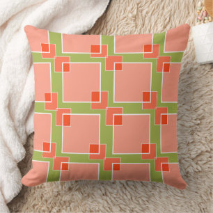 Peachy Pink Colors in Olive  Cushion