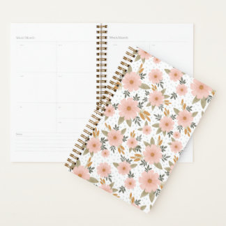 Peachy Pink Fall Floral Planner