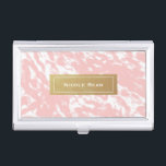 Peachy Pink & Faux Gold Chic Business Card Holder<br><div class="desc">Peachy Pink & Faux Gold Chic Business Card Holder. Matching business cards available.</div>