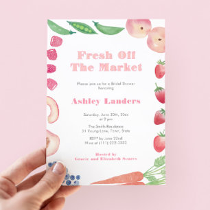 Peachy Pink Off The Market Bridal Shower Invitation