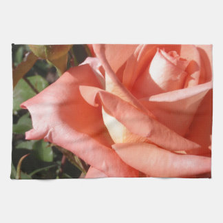 Peachy Pink Rose Tea Towel