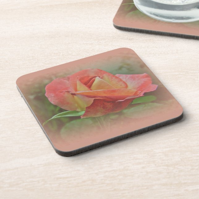 Peachy Rose Blossom Coaster (Left Side)