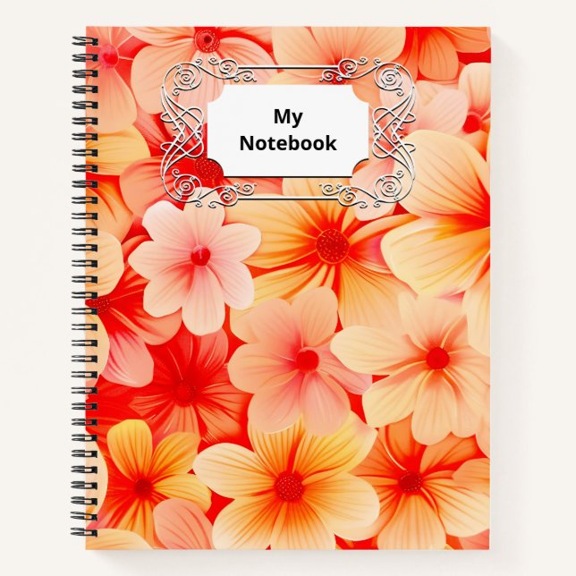 Peachy Spring Blossom Bloom Notebook (Front)