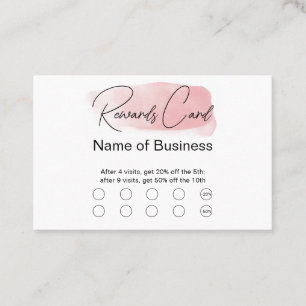 Peachy Watercolor Customer Rewards Business Card
