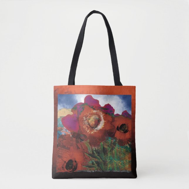 Peacin’ Poppies Tote  (Front)