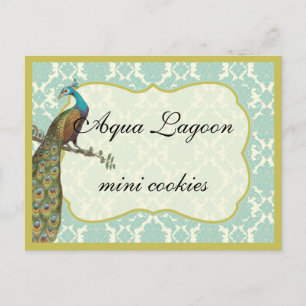 Peackcock Dessert or Candy Buffet Table Sign Postcard