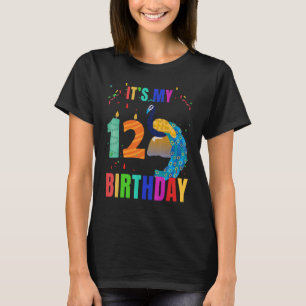 Peacock 12th Birthday Cute Birds Animal Graphic T-Shirt