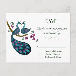 Peacock  -1 RSVP Card