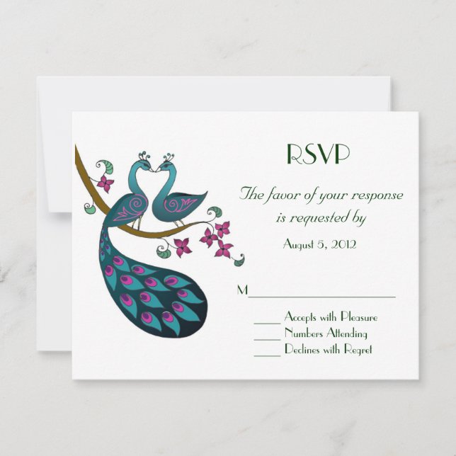 Peacock  -1 RSVP Card (Front)