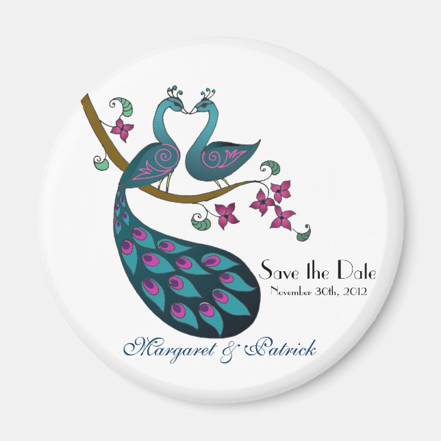 Peacock -1 Save the Date Magnet (Front)