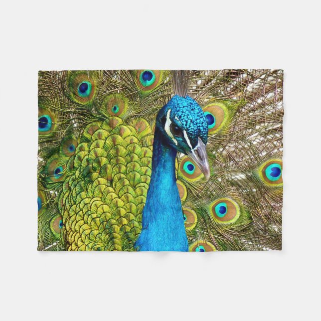 Peacock 3 fleece blanket (Front (Horizontal))
