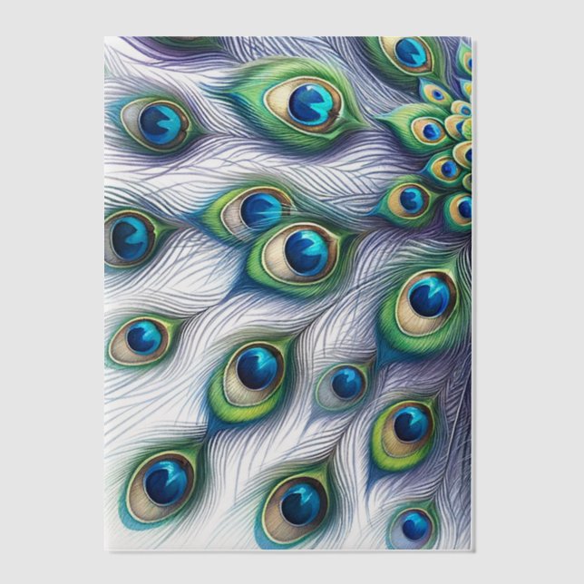 Peacock 5x7 Vellum for Wedding Invitations (Front)