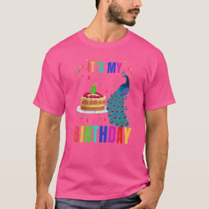 Peacock 8th Birthday Cute Birds Animal Graphic T-Shirt