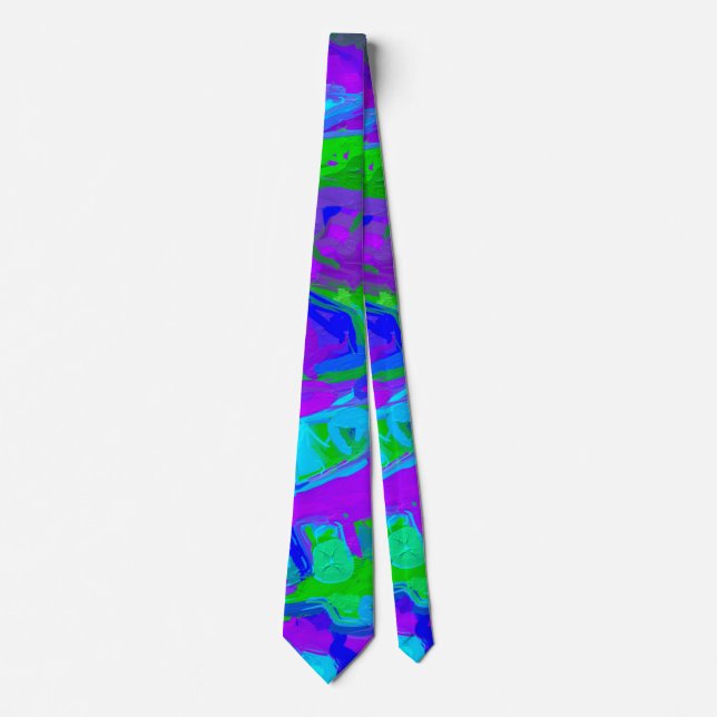Peacock Abstract Watercolors Tie (Front)