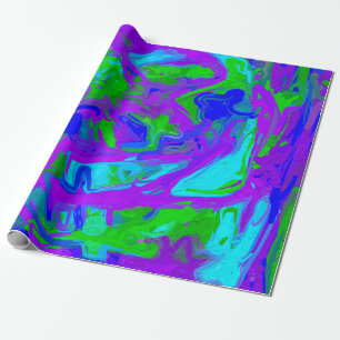 Peacock Abstract Watercolors Wrapping Paper
