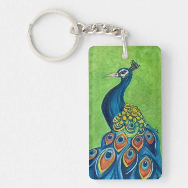 Peacock Acrylic Keychain  (Front)