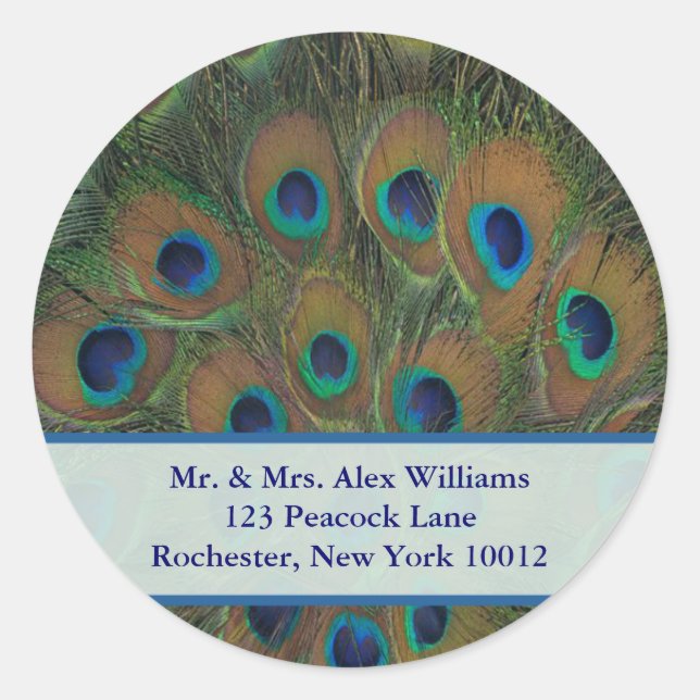 Peacock Address or Save the Date Label (Front)