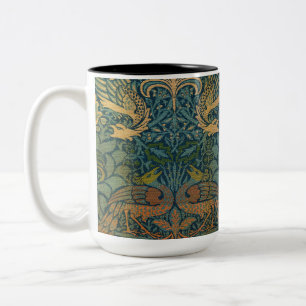 Peacock and Dragon, 1878 by William Morris Two-Tone Coffee Mug