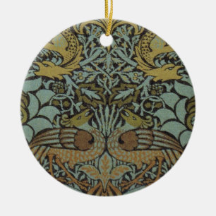 Peacock and Dragon (by William Morris) Ceramic Tree Decoration