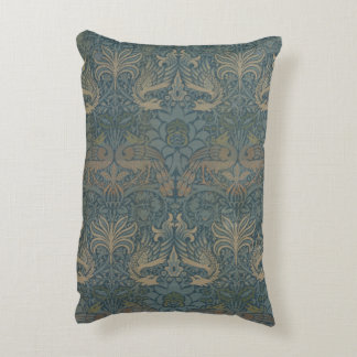 Peacock and Dragon by William Morris Decorative Cushion