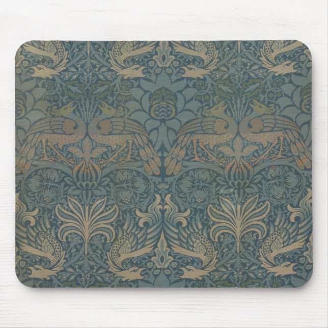 Peacock and Dragon by William Morris Mouse Mat (Front)