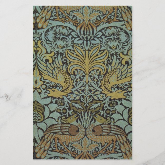 Peacock and Dragon (by William Morris) Stationery (Front)