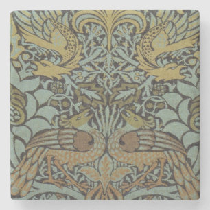 Peacock and Dragon (by William Morris) Stone Coaster