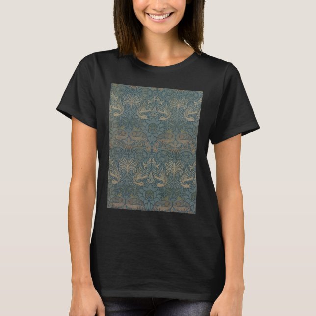 Peacock and Dragon by William Morris T-Shirt (Front)