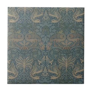 Peacock and Dragon by William Morris Tile
