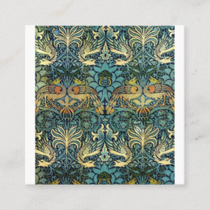 Peacock And Dragon William Morris Square Business Card