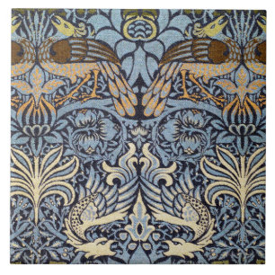 Peacock and Dragon, William Morris Tile