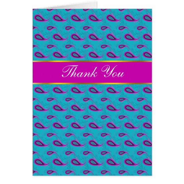 Peacock and Magenta Paisley Pattern (Front)