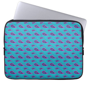 Peacock and Magenta Paisley Pattern Laptop Sleeve