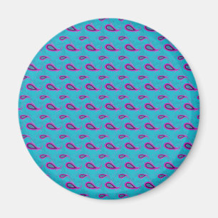 Peacock and Magenta Paisley Pattern Magnet