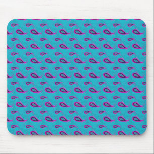 Peacock and Magenta Paisley Pattern Mouse Mat