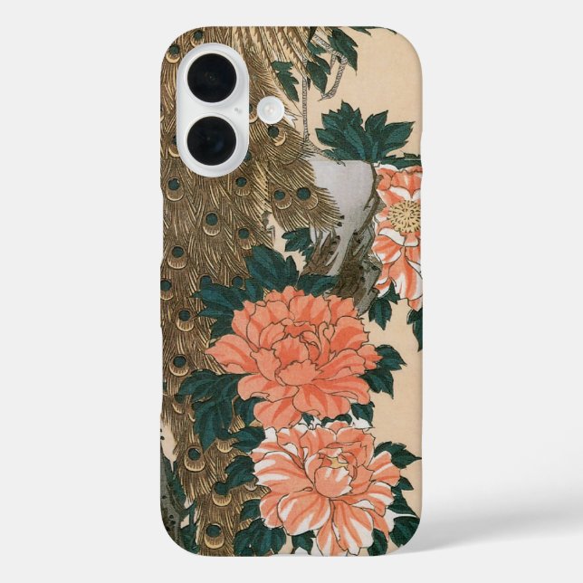 Peacock and Peonies by Hiroshige, Japanese Art Case-Mate iPhone Case (Back)