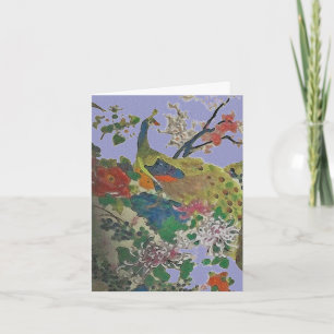 Peacock And Peony Card