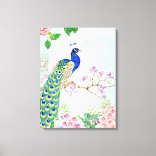 Peacock Animals   Floral Bird   Cool Peacock Canvas Print