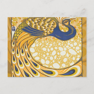 Peacock Antique Vintage Colourful Postcard