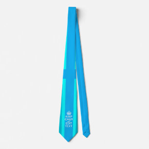 Peacock Aqua Keep Calm And Your Text Union Jack Tie